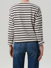 Boat Neck Long Sleeve in Chocolate Stripe