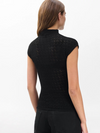 Tana Merino Wool Knit Top in Black