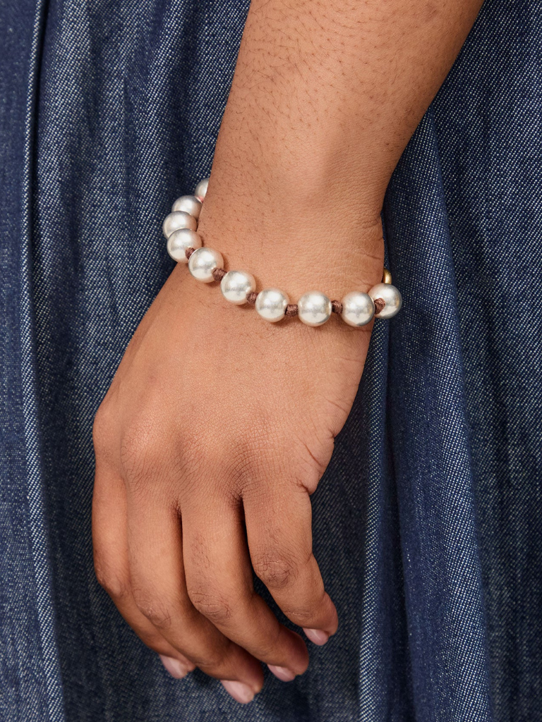 Beaded Strand Bracelet in Silver