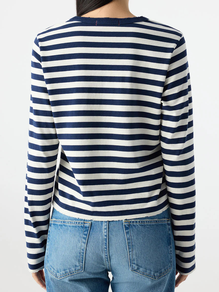 Brigitte Long Sleeve Tee in Twilight/Bone