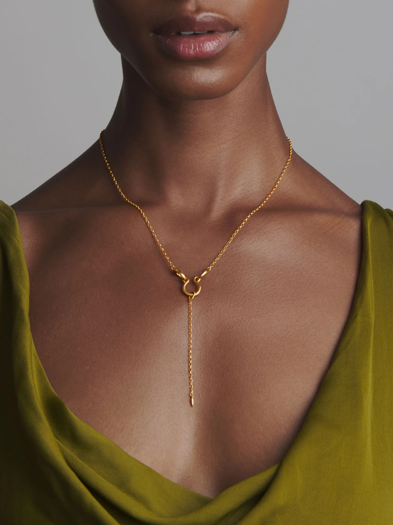 Lariat Necklace in Gold