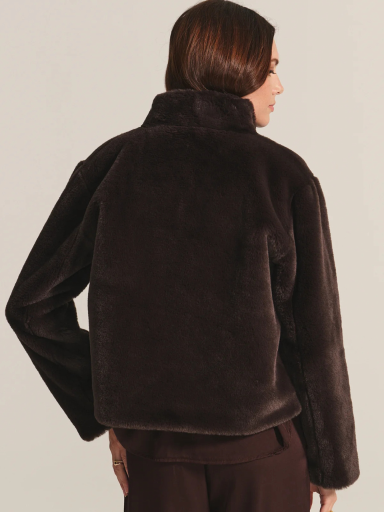 Sheena Luxe Faux Fur Jacket in Espresso