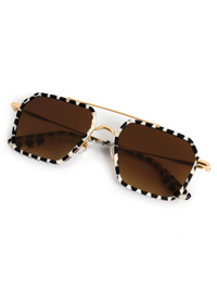 Emery Sunglasses in 18K + Matte Domino