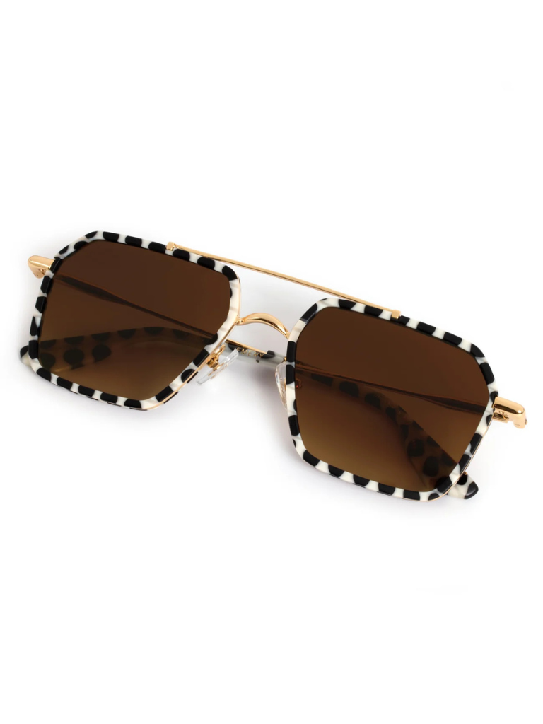 Emery Sunglasses in 18K + Matte Domino