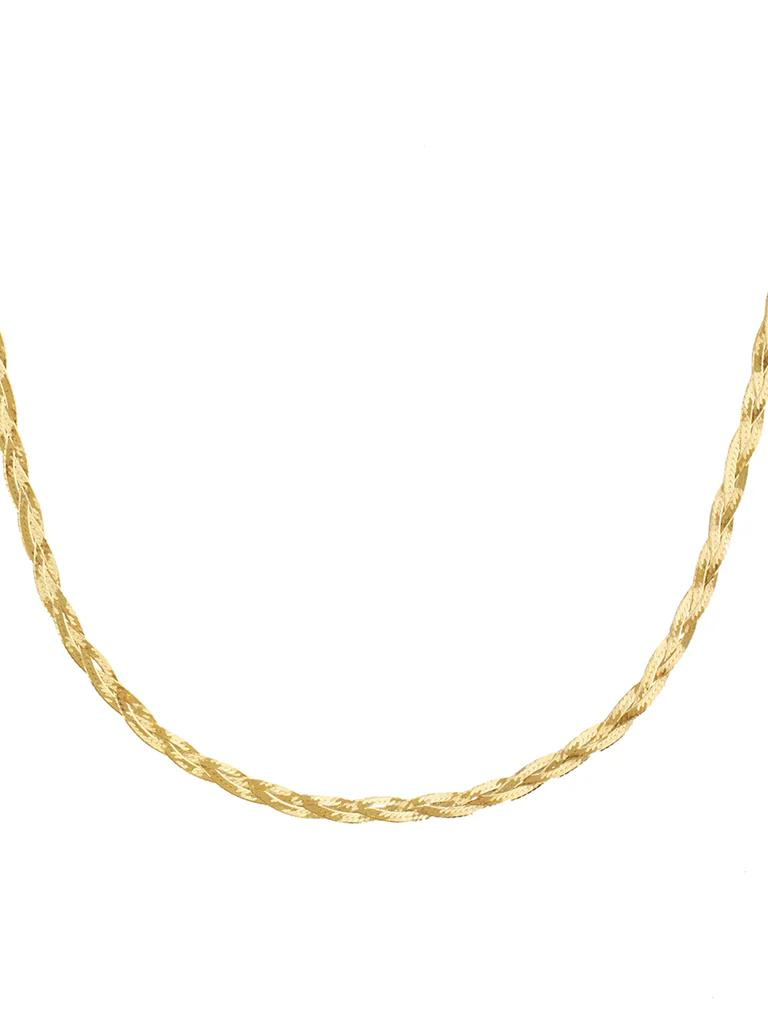 Braided Herringbone Necklace in 10k Gold