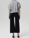 Lyra Wide Leg Crop Corduroy in Navy