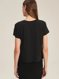 Tia Crew Neck Tee in Black
