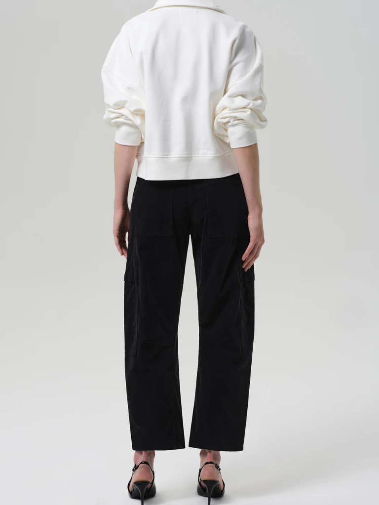 Marcelle Low Slung Easy Cargo Corduroy in Charcoal