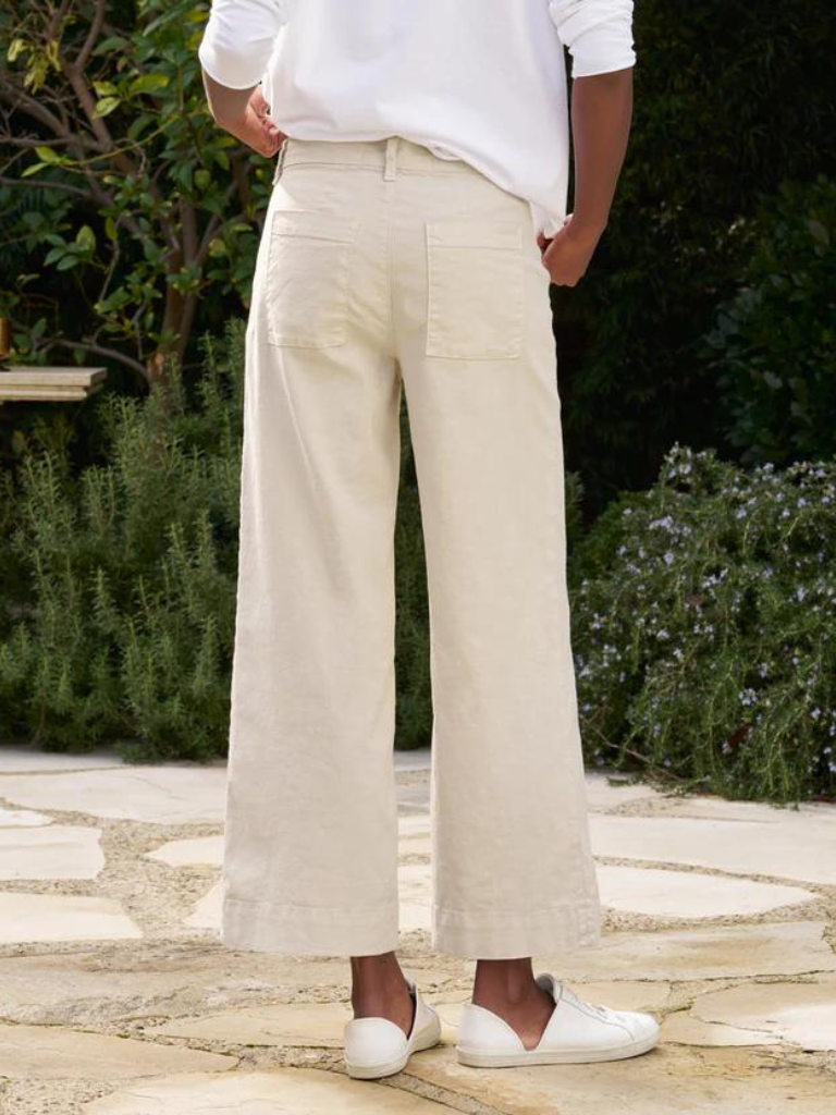 Wexford Wide-Leg Linen Pant in Cement