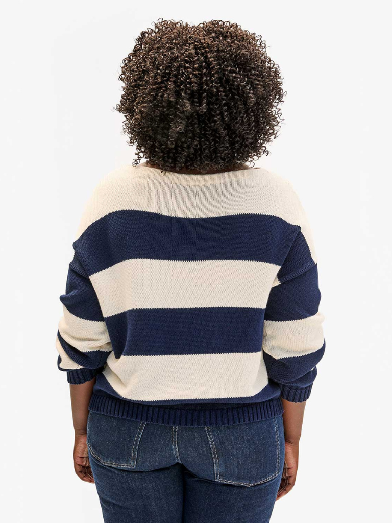 Dorothee Sweater in Navy/Cream Stripe