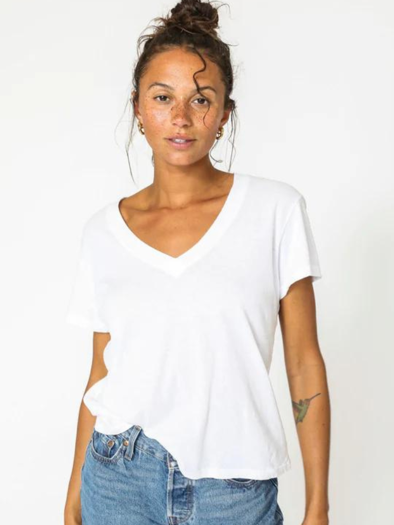 Hendrix Basic V-Neck Tee in White