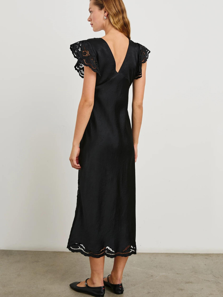 Mckenna Eyelet Dress in Black