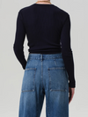 Pilar Waffle Crewneck in Navy