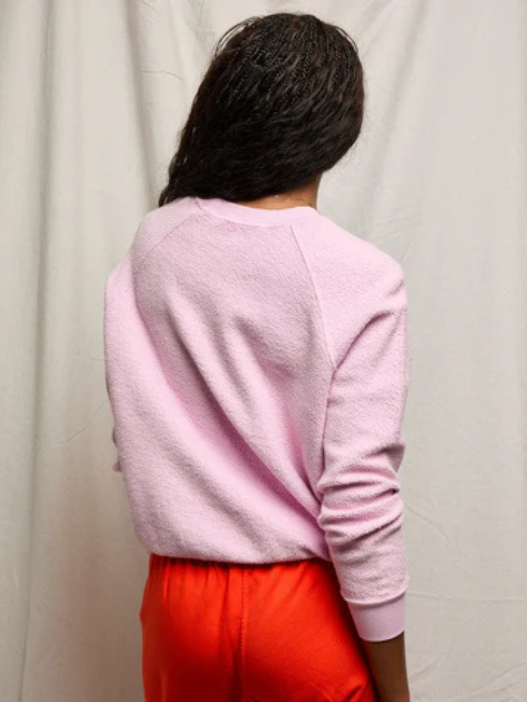 Ziggy Inside Out Shrunken Crew in Sugar Pink