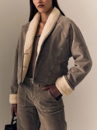 Corduroy Eden Jacket in Soft Taupe
