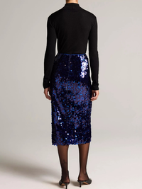 Paillette Pencil Skirt in Ultramarine