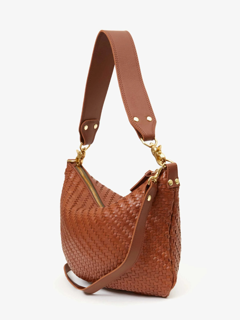 Moyen Messenger in Hazelnut Woven Zig-Zag