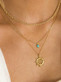 Sofia Slice Necklace in Gold Vermeil & Turquoise