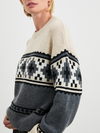 Emma Fair Isle Sweater in Heather Grey/Cream