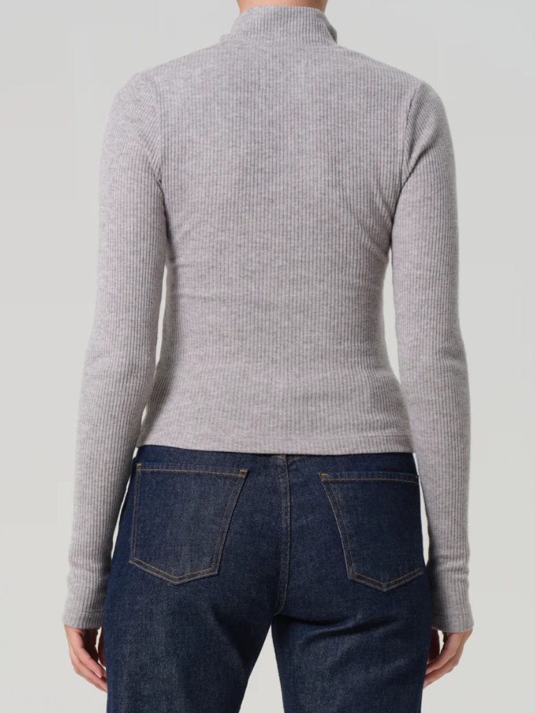 Zip Cardigan in Heather Grey