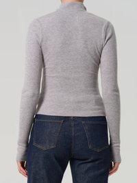 Zip Cardigan in Heather Grey