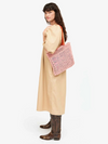 Sandy Woven Tote in Blush/Poppy