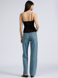 Irina Square Neck Button Tank in Black