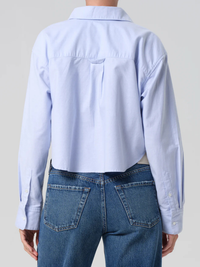 Ana Cropped Shirt in Blue