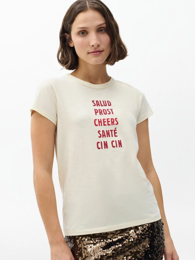 Cheers Graphic Tee in Ivory