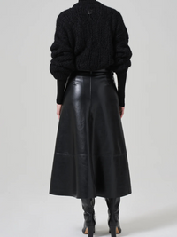 Cassia Leather Skirt in Black