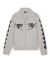 Rhea Zip Cardigan Sweater in Powder Grey