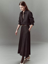 Italian Jaspe Relaxed Button-Front Shirt in Heather Grey