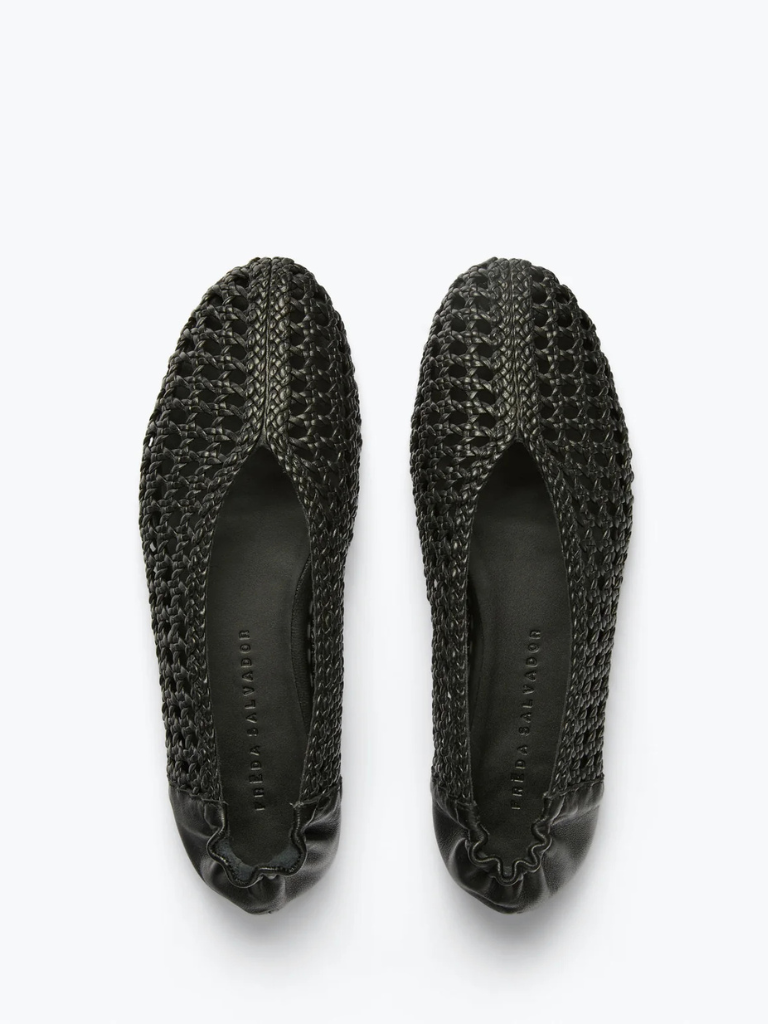 Riley Open Weave Ballet Flat in Black