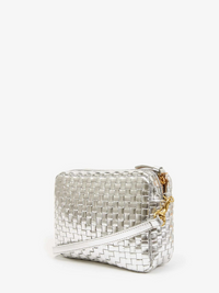 Midi Sac in Silver Specchio Woven Checker