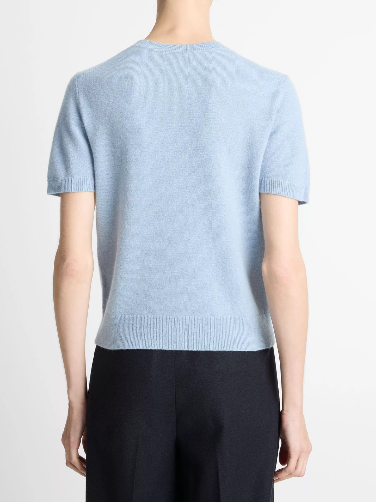 Wool & Cashmere-Blend Short-Sleeve Sweater in Amalfi