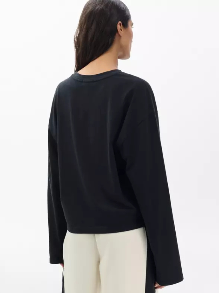 The Kelly Boxy Long-Sleeve Tee in Black