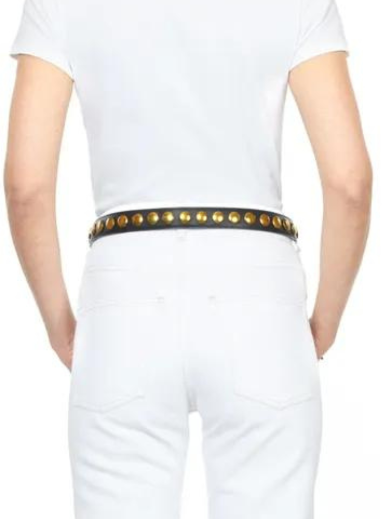 Festival Studded Belt in Noir/Brass