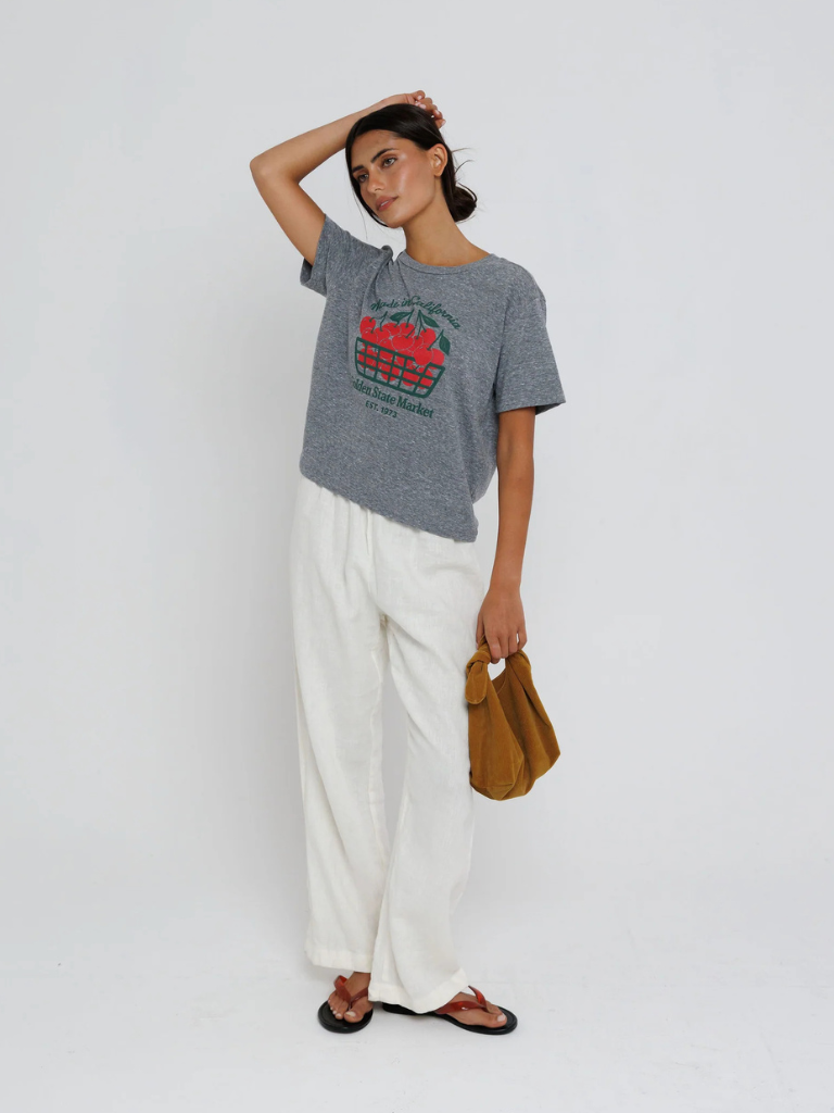California Cherries Tee in Heather Grey