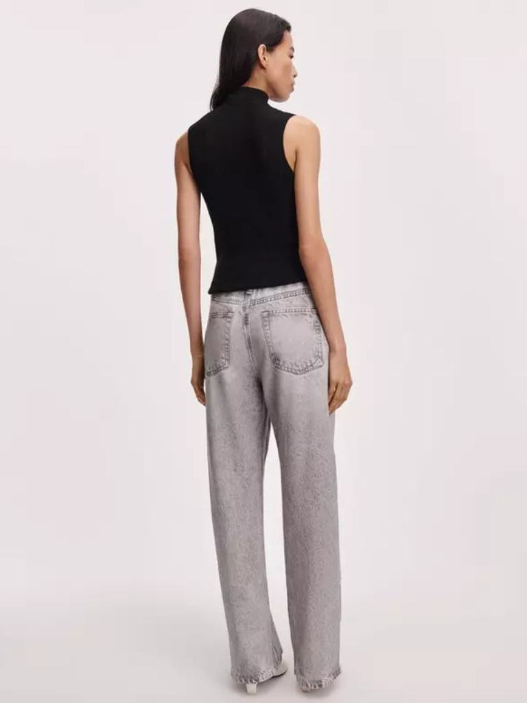 Miramar Drawstring Wide-Leg Pant in Icy Grey