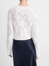 Italian Cotton Diamond Cable Cardigan in Optic White