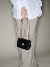 Ava Mini Python Bag in Black