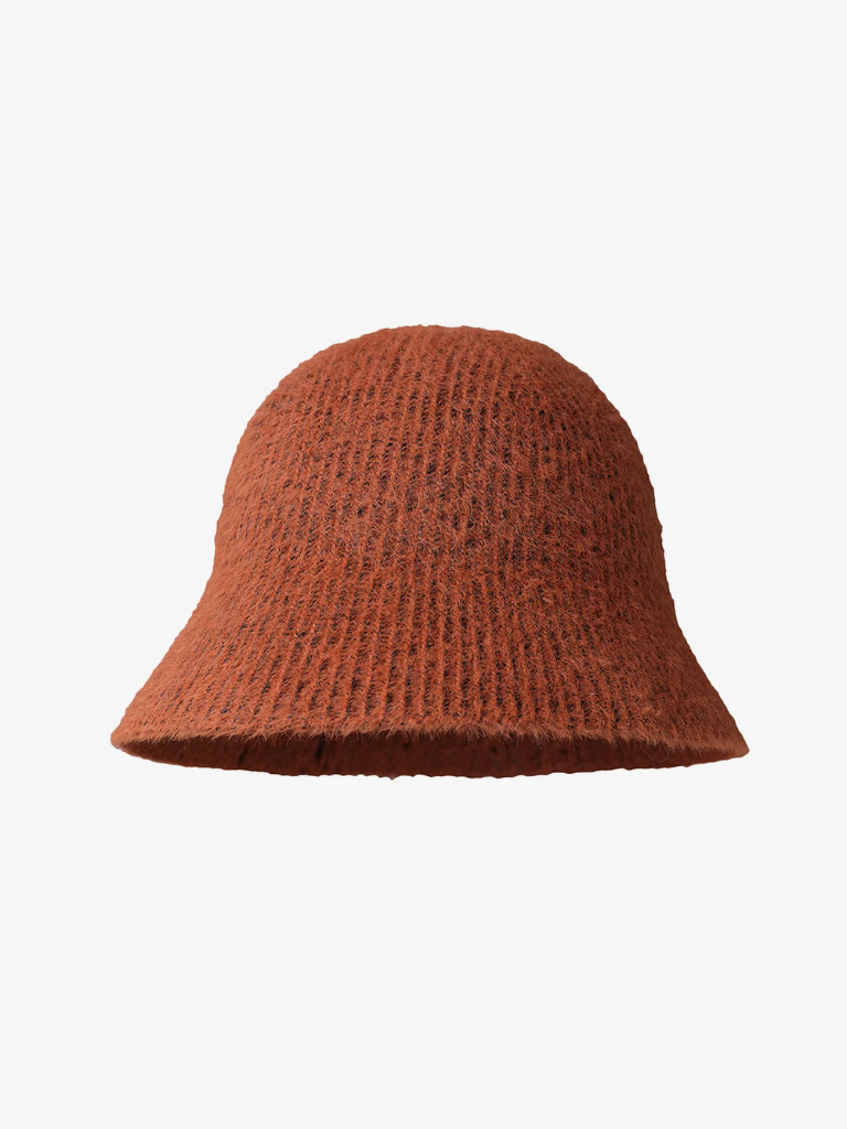 Asami Rib-Knit Bucket Hat in Copper