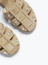 Sera Fisherman Sandal in Stucco Suede with Brass Studs