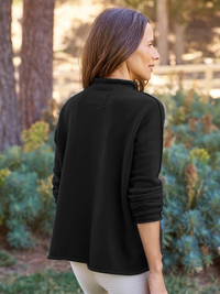 Monterey Rolled Funnel Neck Sweater in Black