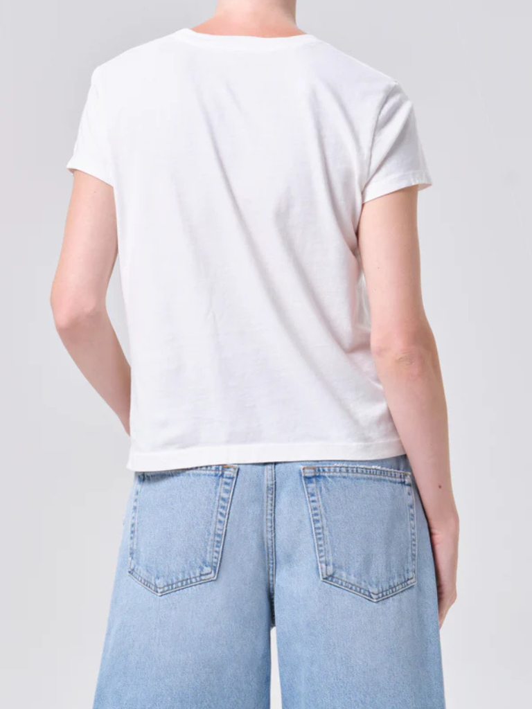 Adine Long Line Tee in White Ash
