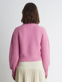 Becca Cardigan Sweater in Taffy Pink