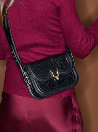 Mini Manon Bag in Vintage Glossy Black