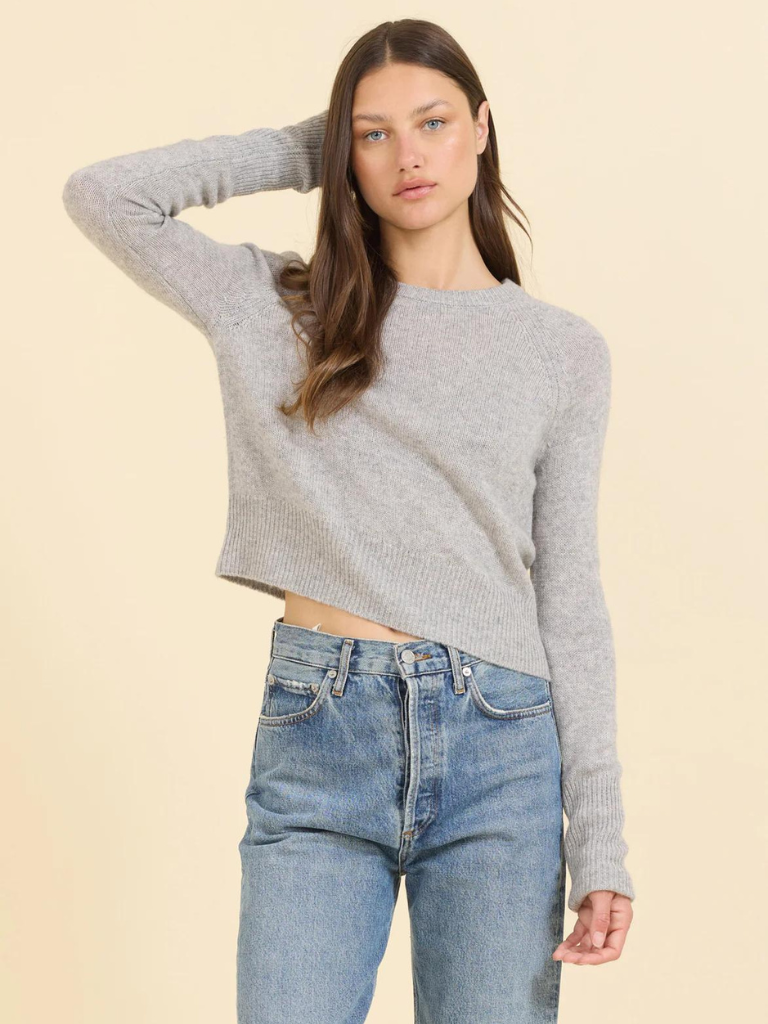 Blakely Cashmere Crewneck in Heather Grey