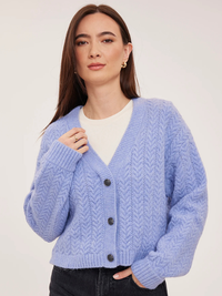 Esme Cardigan in Heather Skyline