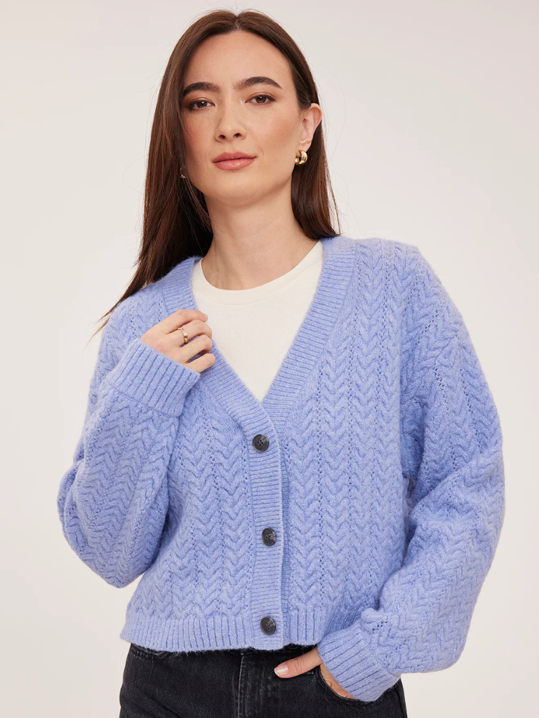 Esme Cardigan in Heather Skyline